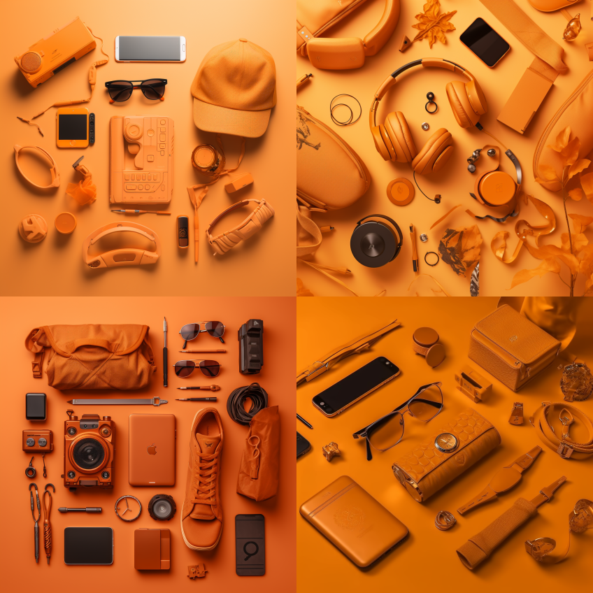 浅橙色背景，定制礼品，EDC风格，高细节 - Midjourney Prompt